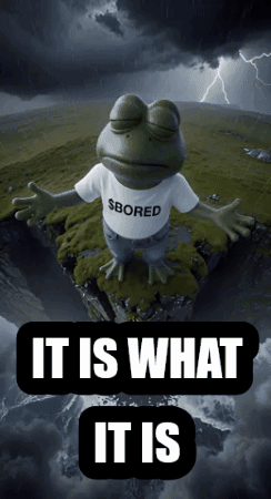 A Frog With A Shirt That Says $ Bored GIF