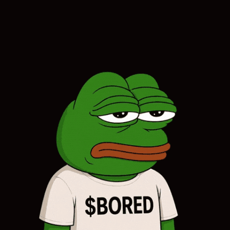 A Frog With A Shirt That Says $ Bored GIF