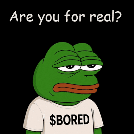 A Frog With A Shirt That Says $ Bored GIF