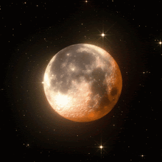 A Full Moon Surrounded By Stars In A Dark Night Sky GIF