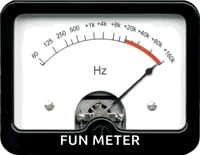 A Fun Meter Is Shown With A Red Arrow Pointing To The Number 60 GIF