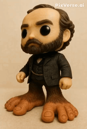 A Funko Pop Figure Of A Man With A Beard GIF