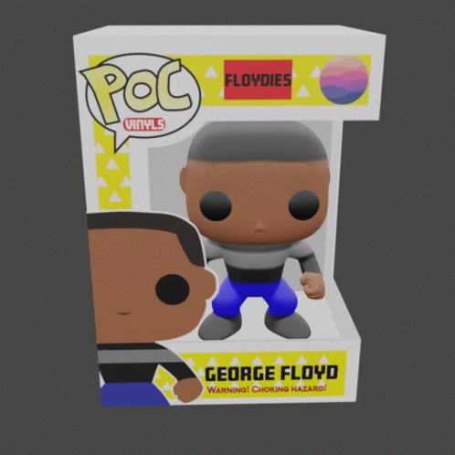 A Funko Pop Of George Floyd Sits Inside Of A Box GIF