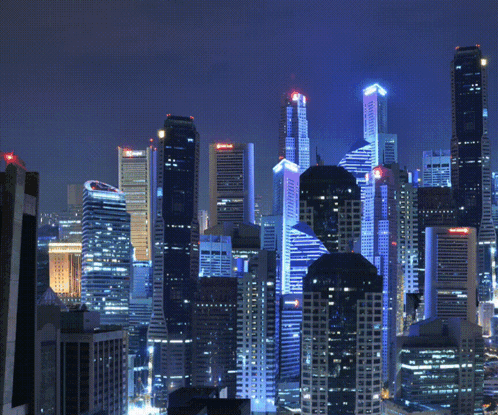 A Futuristic City Skyline With The Word Future Written On The Top GIF