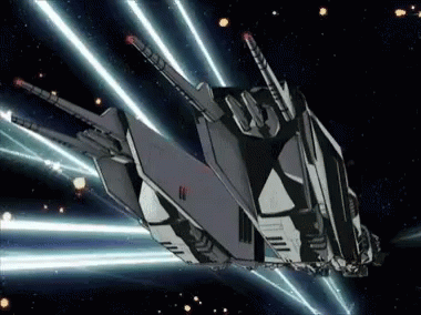 A Futuristic Space Ship With The Letter S On Its Side GIF