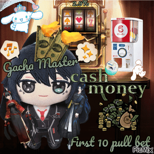 A Gacha Master Cash Money First 10 Pull Bet Advertisement GIF