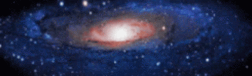 A Galaxy With A Red Center And A Blue Background GIF