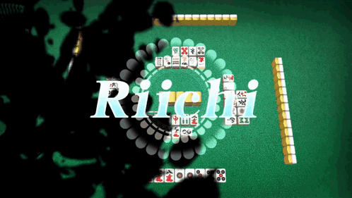 A Game Of Mahjong With The Word Richi In White Letters GIF
