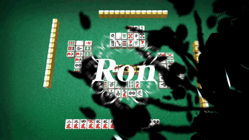 A Game Of Mahjong With The Word Ron In The Middle GIF