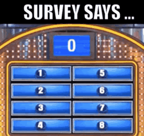 A Game Show With The Words Survey Says On The Top GIF