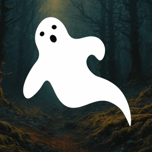 A Ghost Is Floating In Front Of A Red Sign That Says 300 GIF