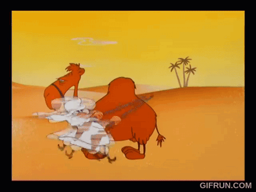 A Gif From Gifrun.com Shows A Cartoon Of A Camel GIF