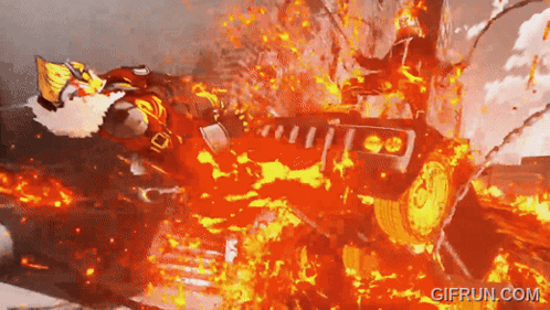 A Gif From Gifrun.com Shows A Jeep Exploding In Flames GIF
