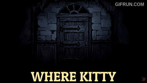 A Gif From Gifrun.com Shows A Shadow Of A Person And The Words " Where Kitty " GIF