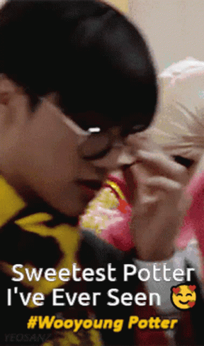 A Gif Of A Boy Eating A Snack With The Words Sweetest Potter I 'Ve Ever Seen GIF