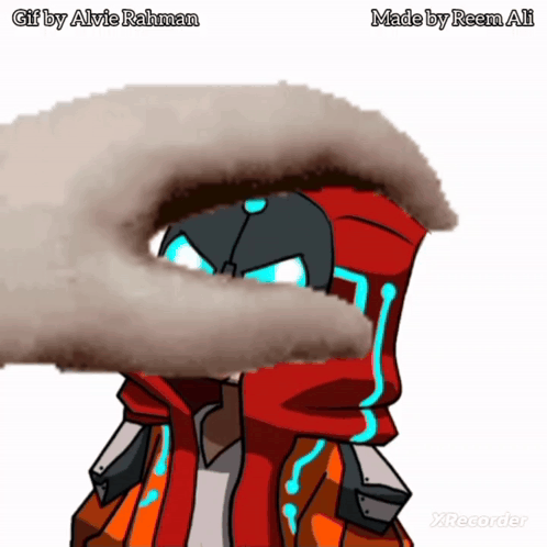 A Gif Of A Cartoon Character Made By Reem Ali Is Being Displayed GIF