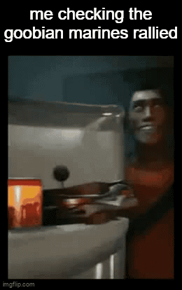 A Gif Of A Man Checking The Goobian Marines Rallied GIF
