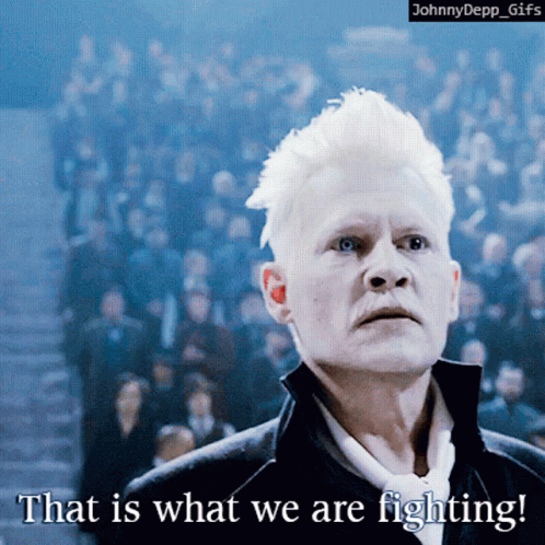 A Gif Of A Man With White Hair Says That Is What We Are Fighting GIF