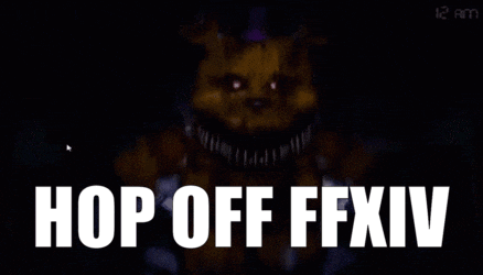 A Gif Of A Monster With The Words Hop Off Ffxiv GIF