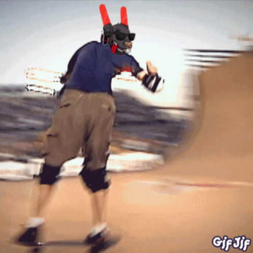 A Gif Of A Person Riding A Skateboard With The Words Gif Jif In The Corner GIF