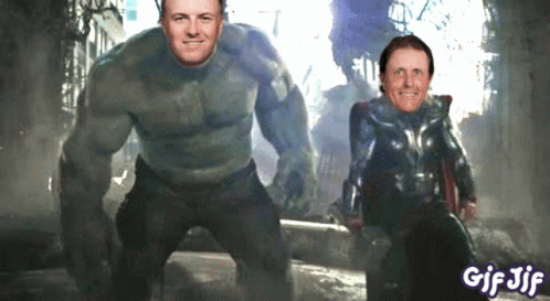 A Gif Of Two Men Standing Next To Each Other With The Words Gif Jif On The Bottom GIF