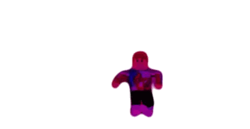 a gingerbread man is dancing on a white background in a video game .