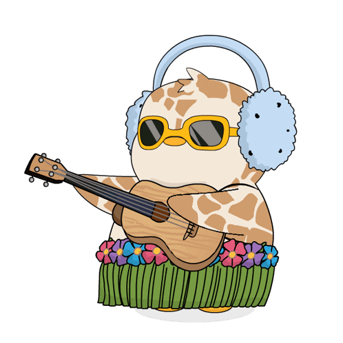 A Giraffe Wearing Sunglasses And Ear Muffs Is Playing A Guitar GIF
