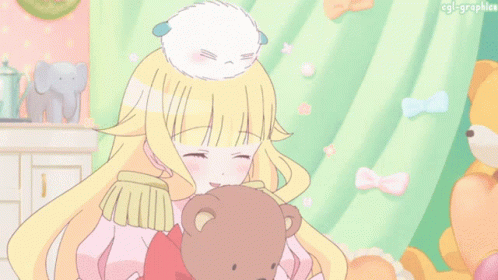 A Girl Holding A Teddy Bear With The Words Such Great Softness GIF