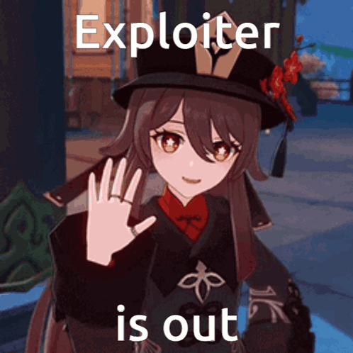 A Girl In A Hat Is Giving A High Five With The Words Exploiter Is Out Below Her GIF
