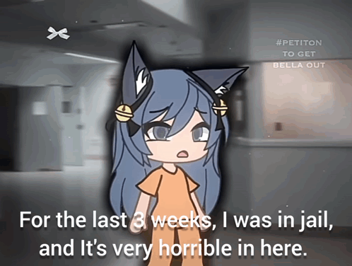 A Girl In A Jail Cell With The Words " For The Last 3 Weeks I Was In Jail GIF