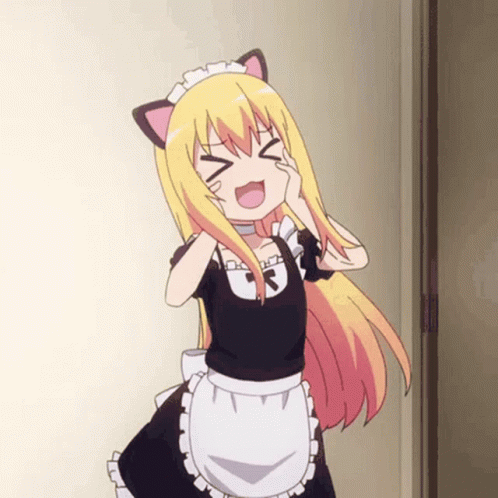 A Girl In A Maid Outfit Has The Number 3 On Her Shirt GIF