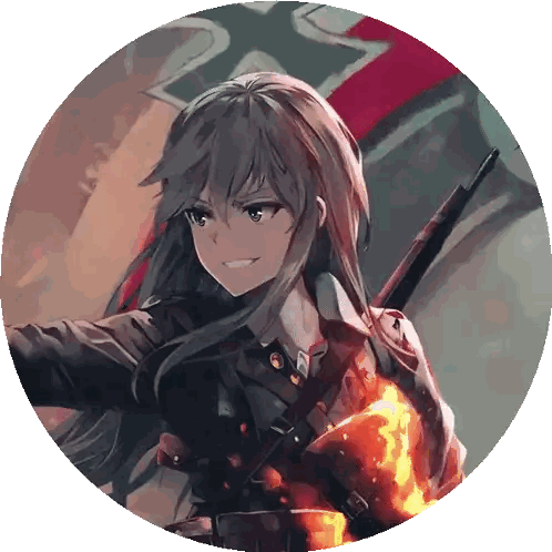a girl in a military uniform is holding a flame in her hand