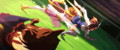 A Girl In A Pink Dress Is Being Kicked By Another Girl GIF