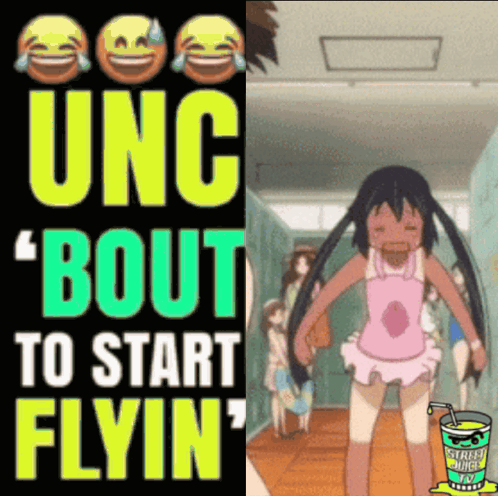 A Girl In A Pink Dress Is Standing In A Hallway Next To A Sign That Says " Bout To Start Flyin " GIF