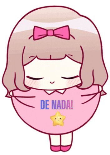 A Girl In A Pink Dress With The Words De Nada Written On Her Shirt GIF