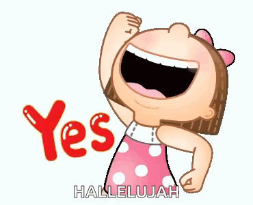 A Girl In A Pink Polka Dot Dress Is Laughing And Saying Yes GIF