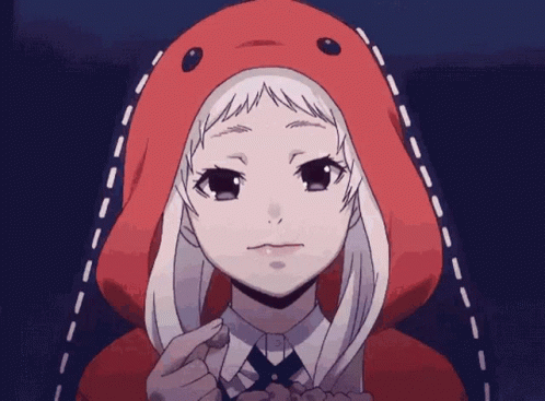 Girl In Red Hooded Hat Saying Nyaha GIF