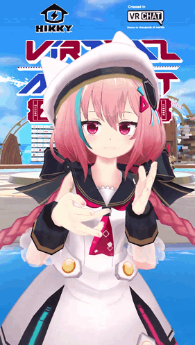 Girl In Sailor Outfit Giving Peace Sign GIF