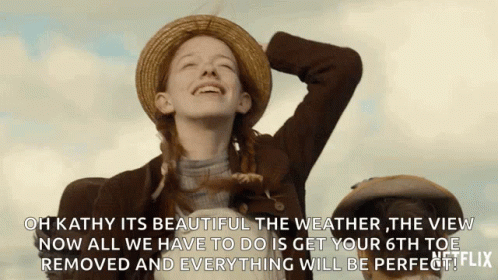 A Girl In A Straw Hat Is Laughing With A Caption That Says Oh Kathy Its Beautiful The Weather GIF
