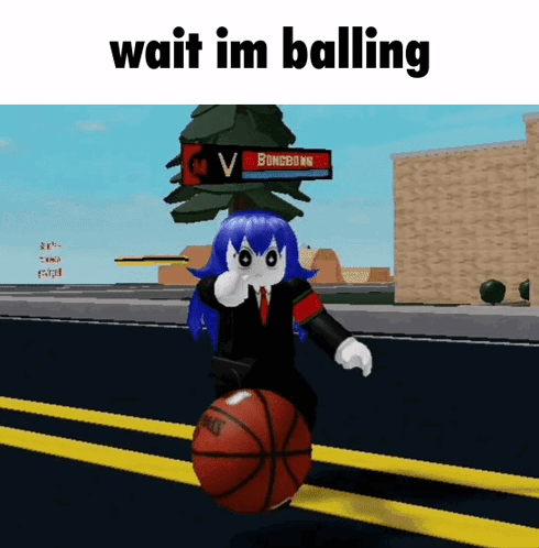 Girl In Suit Holding Basketball Wait Im Balling GIF