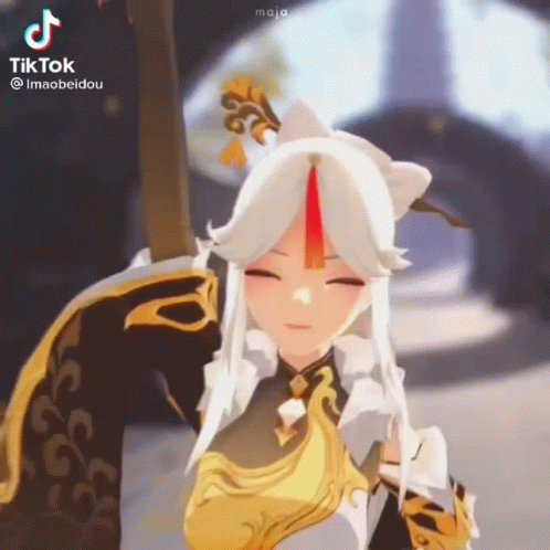 A Girl In A Video Game Is Holding A Sword . GIF