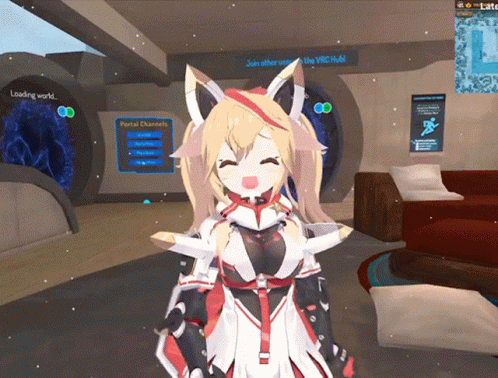 Girl With Sign Portal Channels In Video Game GIF