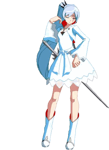 a girl in a white dress is holding a spear