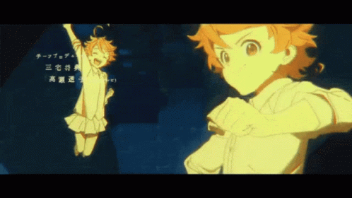 A Girl In A White Dress Is Jumping In The Air While Another Girl Stands Behind Her GIF