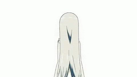 A Girl In A White Dress Is Standing In A Forest With Flowers Falling From The Trees . GIF