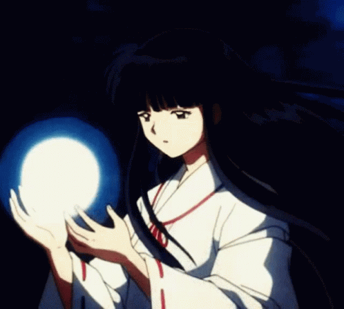 A Girl In A White Kimono Is Holding A Light In Her Hands . GIF