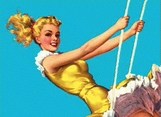 A Girl In A Yellow Dress Is Swinging On A Swing GIF