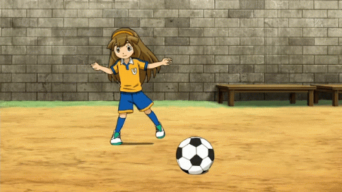 a girl in a yellow shirt with the letter u on it