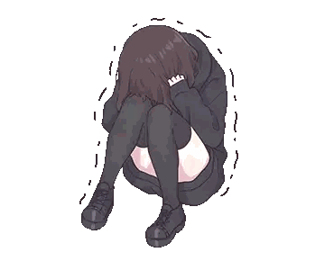 a girl in knee high socks is covering her face