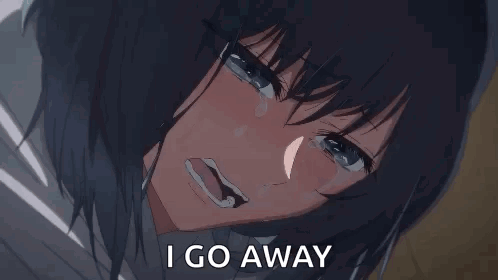 A Girl Is Crying And Says `` I Go Away '' While Laying Down . GIF